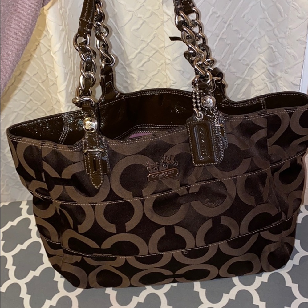 Chocolate brown coach bag condition 7/10
